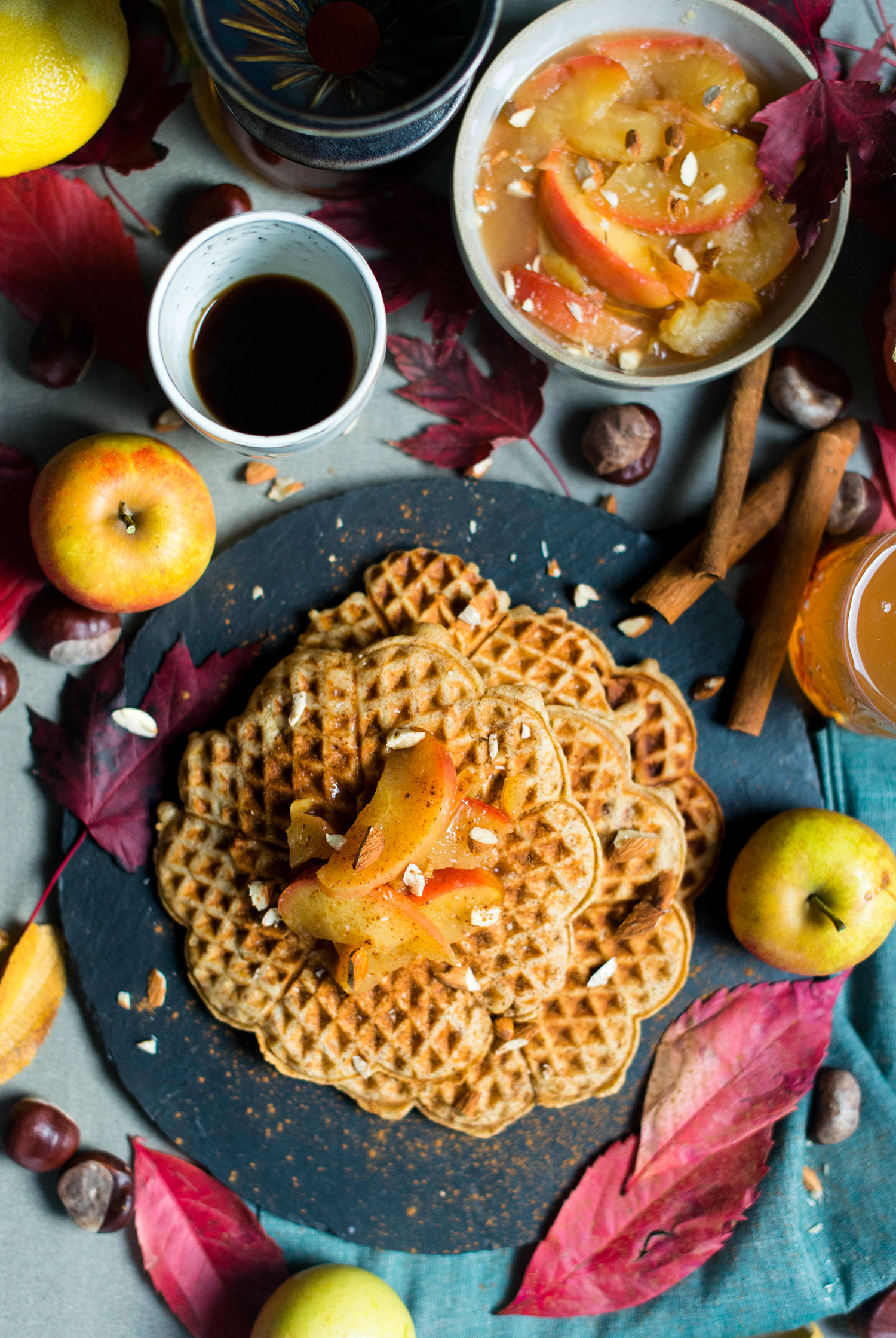 Marzipan-waffles-apple-compote-3