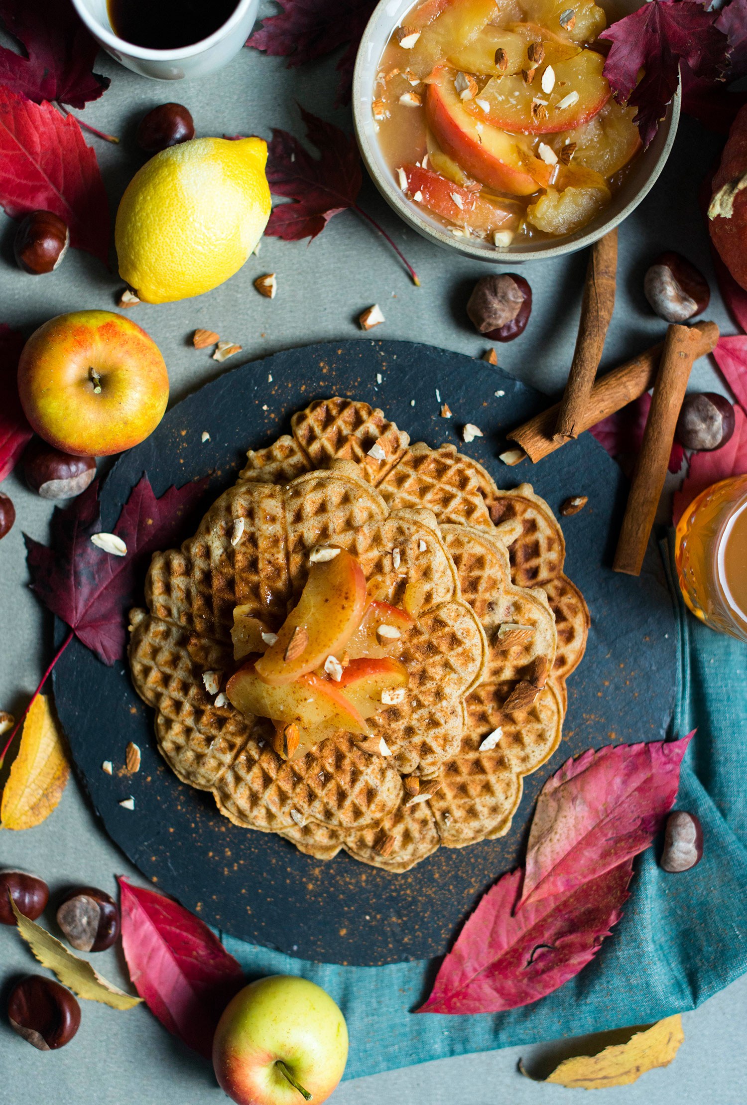 Marzipan-waffles-apple-compote-5